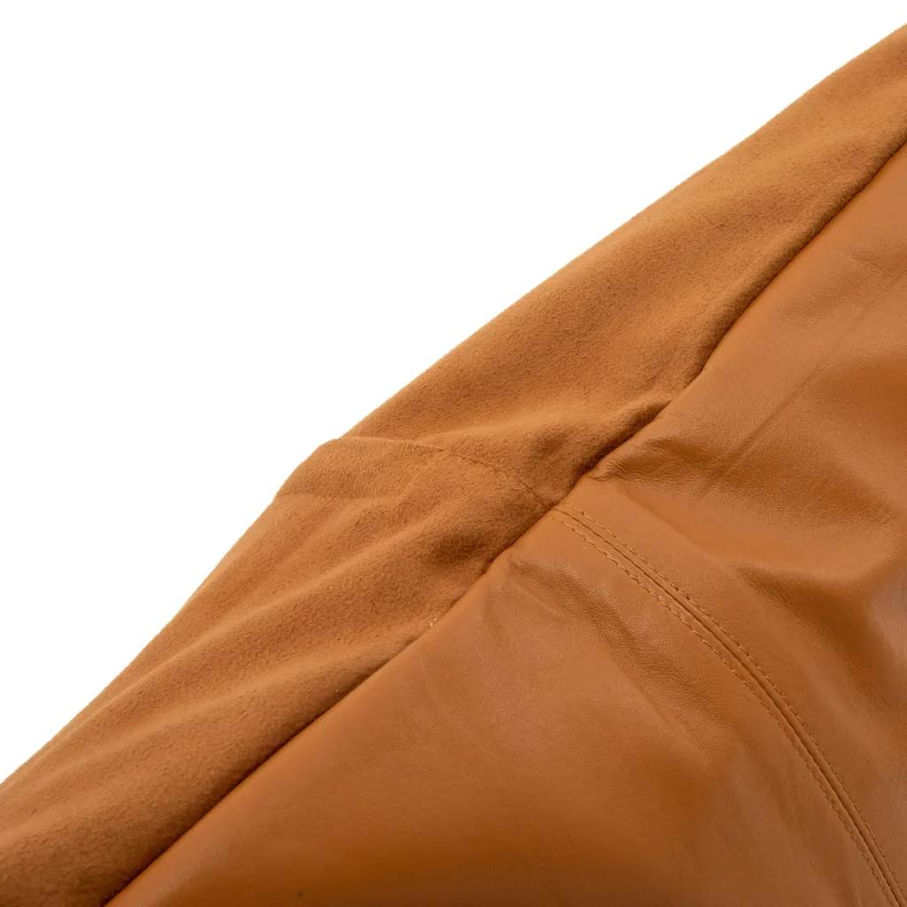 De Four Panel Leather Kussenhoes - Camel - 60x60 - Afbeelding 3