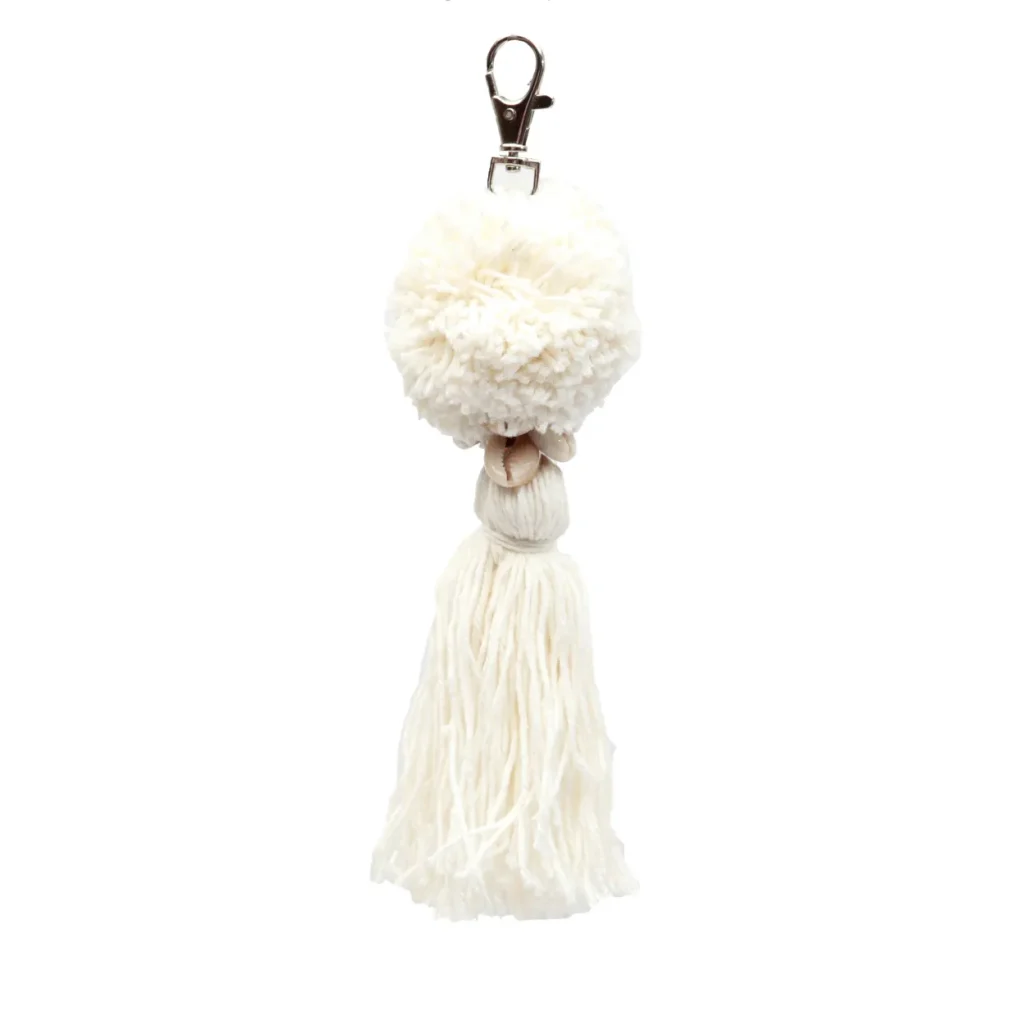De Pompom Sleutelhanger - Wit - Afbeelding 3