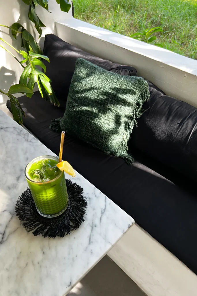 De Fringe Raffia Onderzetter - Zwart - Afbeelding 5