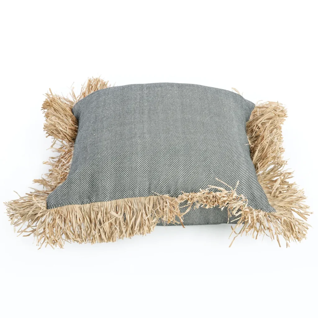 De Cotton Bonita Kussenhoes - Zwart Naturel - 60x60 - Afbeelding 5