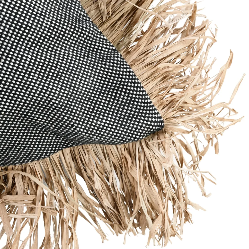 De Cotton Bonita Kussenhoes - Zwart Naturel - 60x60 - Afbeelding 7