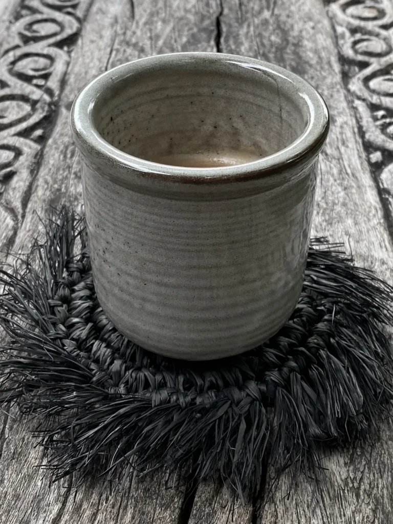 De Fringe Raffia Onderzetter - Zwart - Afbeelding 8