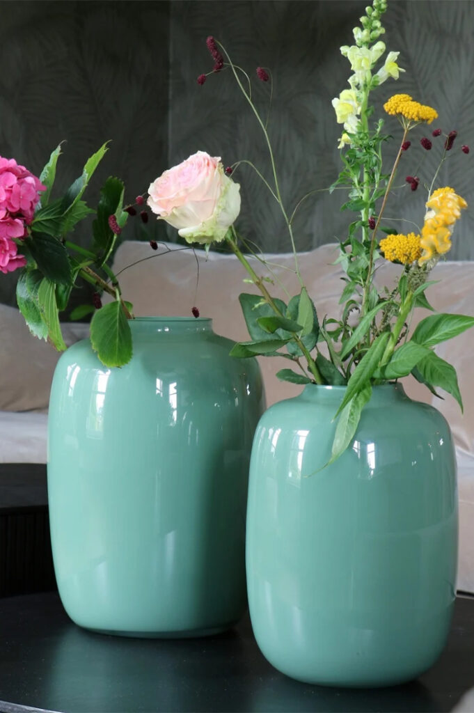 Vaas Lucia Pastel Green glans H35 cm - Afbeelding 2