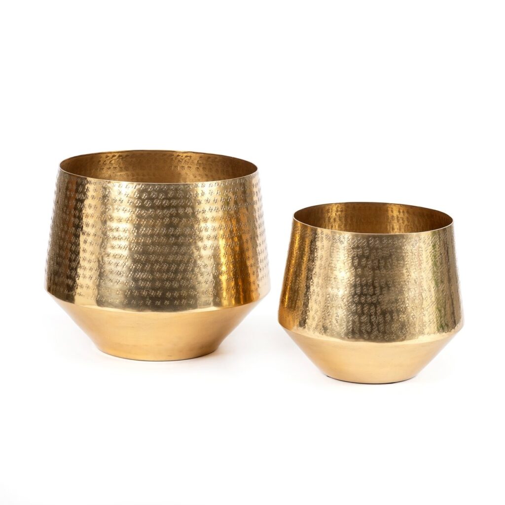 De Gehamerde Planter - Messing - XL - Afbeelding 6