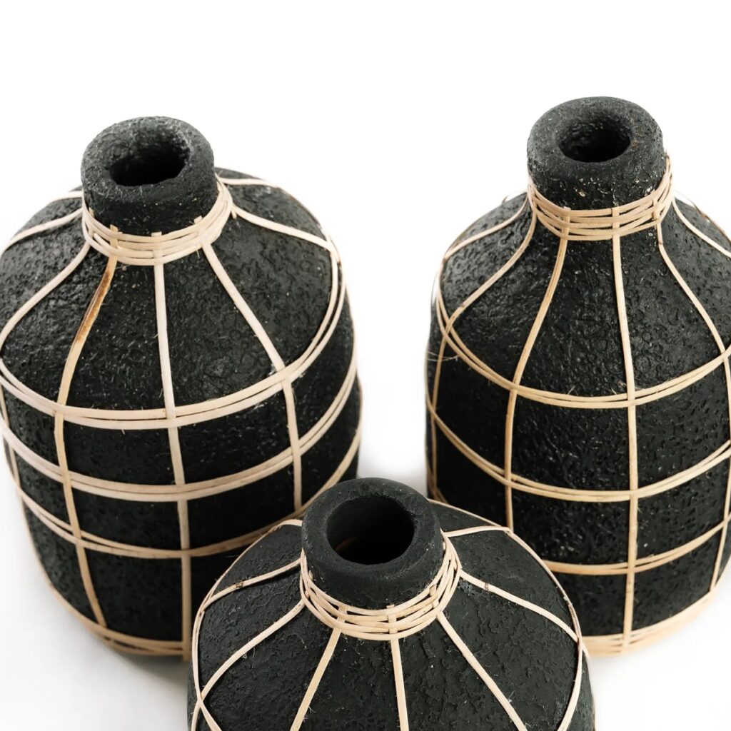 De Whoopy Vaas - Zwart Naturel - L - Afbeelding 5