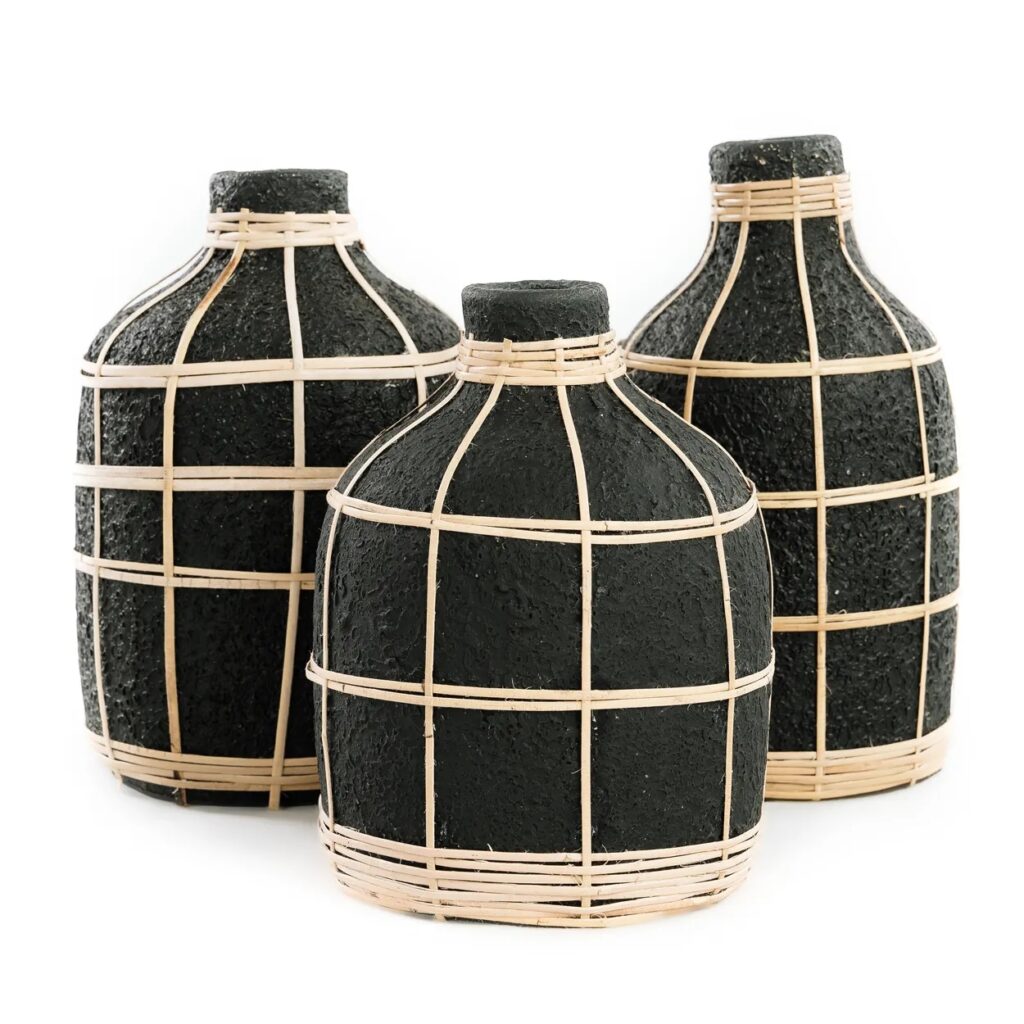 De Whoopy Vaas - Zwart Naturel - L - Afbeelding 6