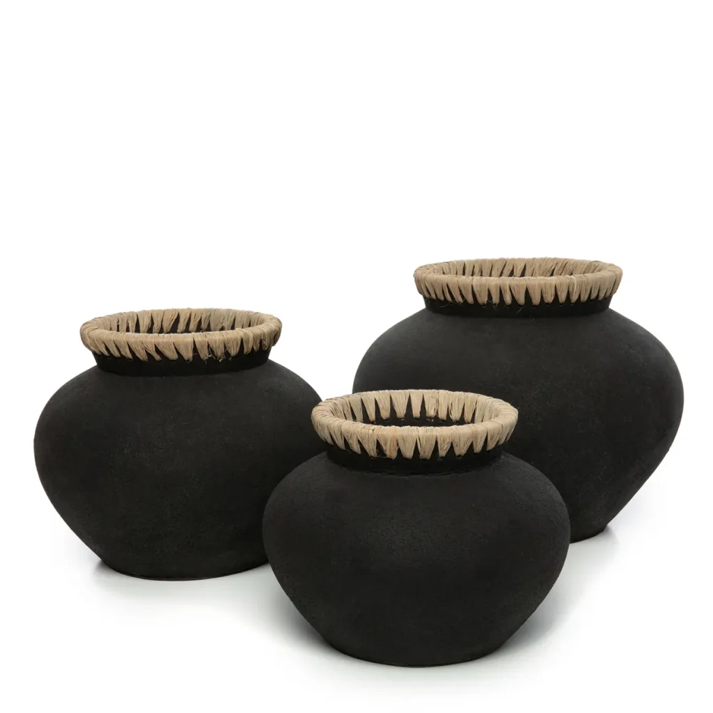 De Styly Vaas - Zwart Naturel - M - Afbeelding 6