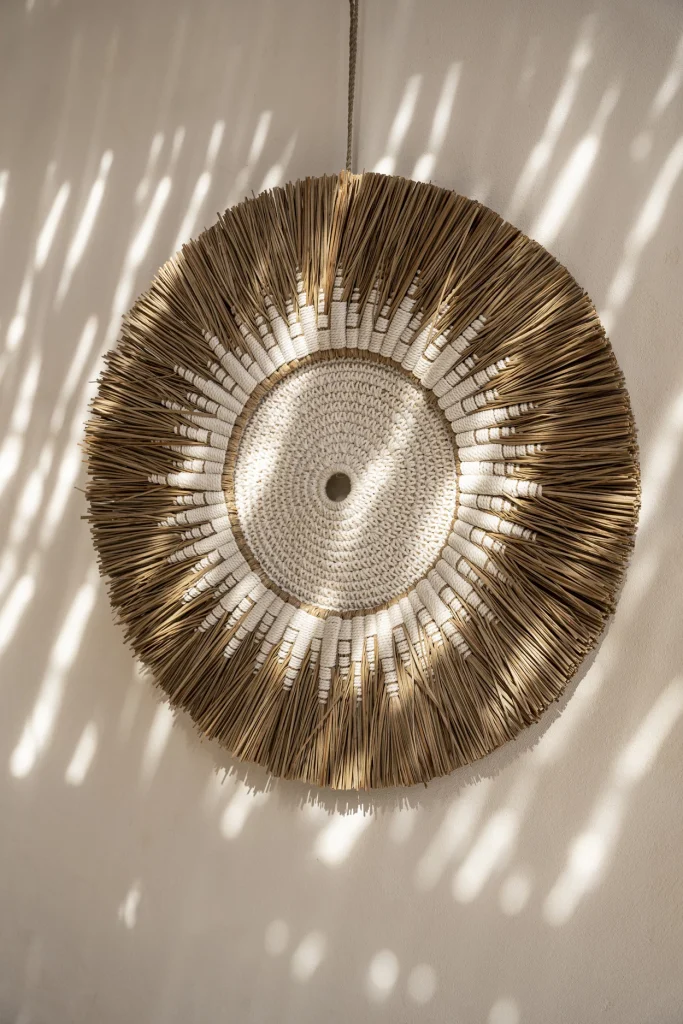 The Raffia Macramé Wall Deco - White Natural - Afbeelding 3