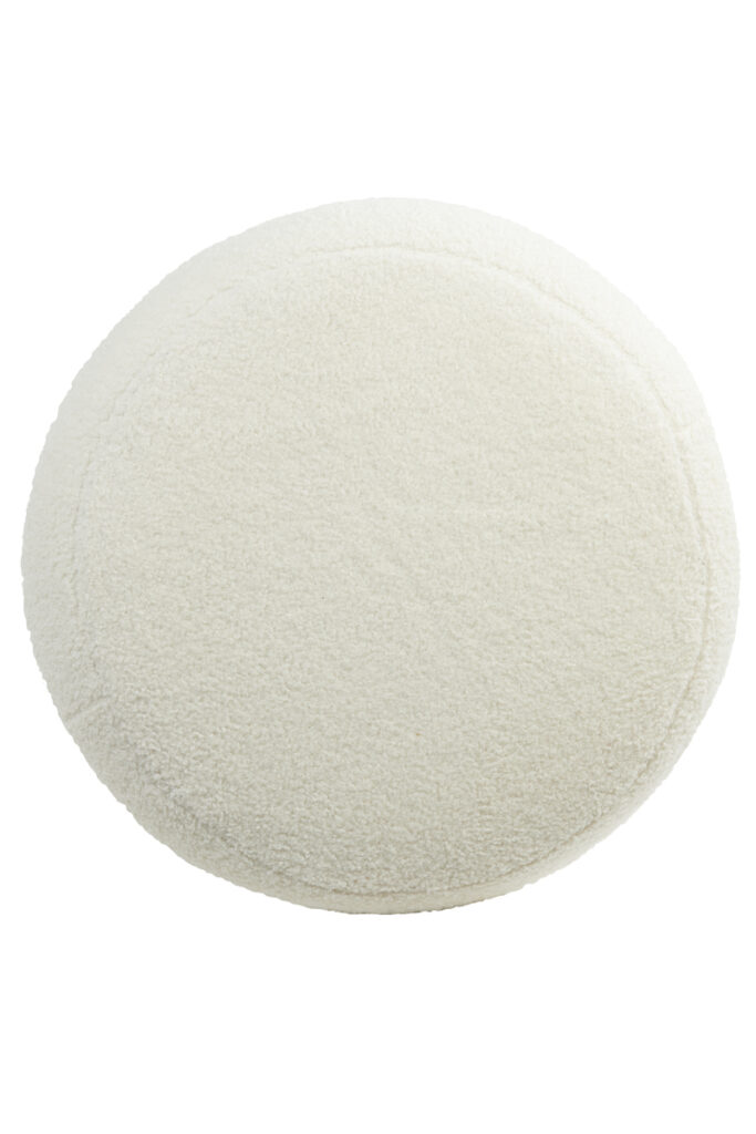 Poef Kimi - Wit/Goud - Ø40cm - Afbeelding 4