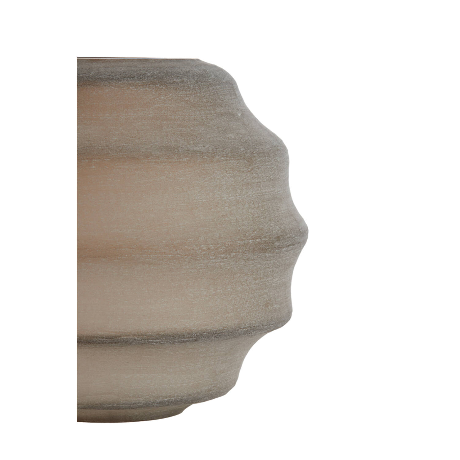 Vaas Ø32,5x29 cm NAYORO glas mat licht bruin - Afbeelding 3