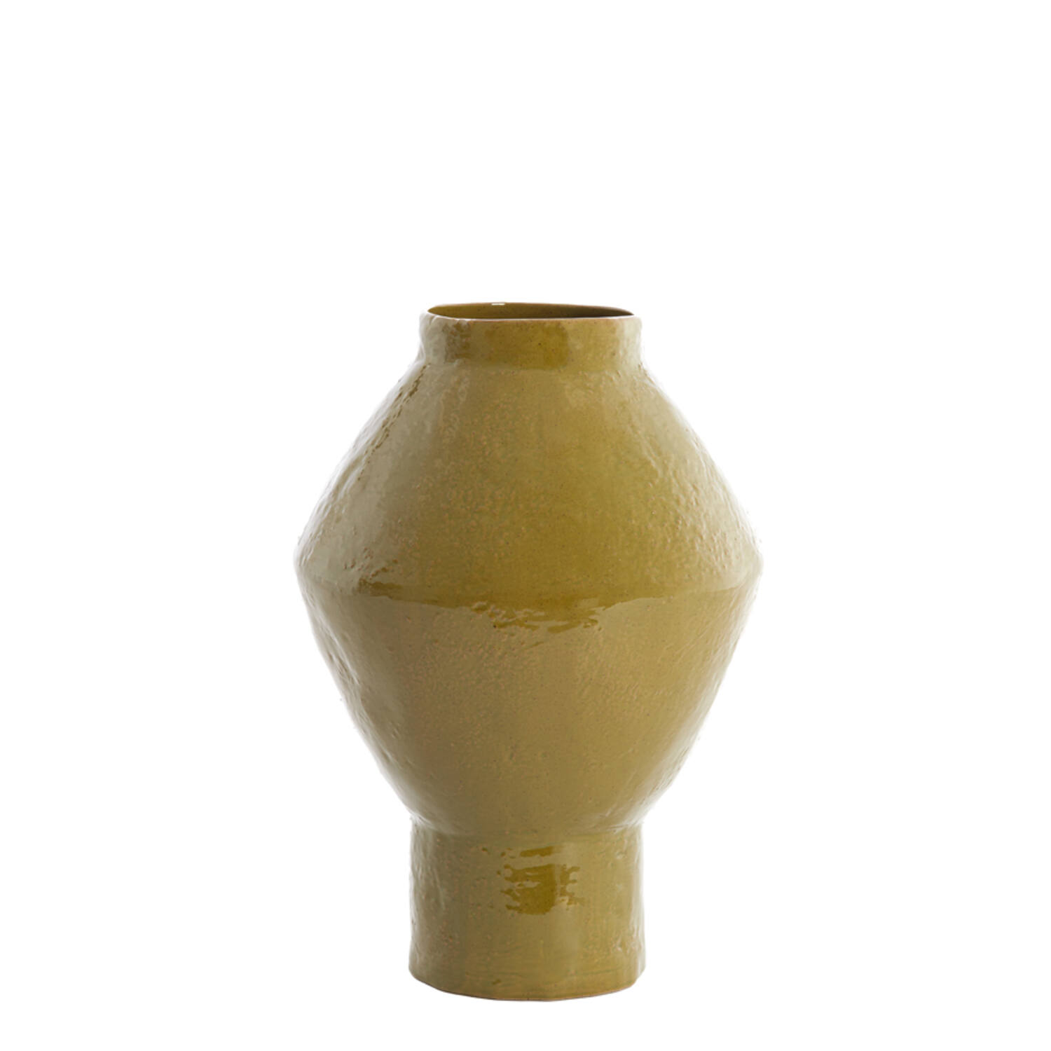 Vaas deco Ø29x41 cm VASORA keramiek glanzend olijf groen