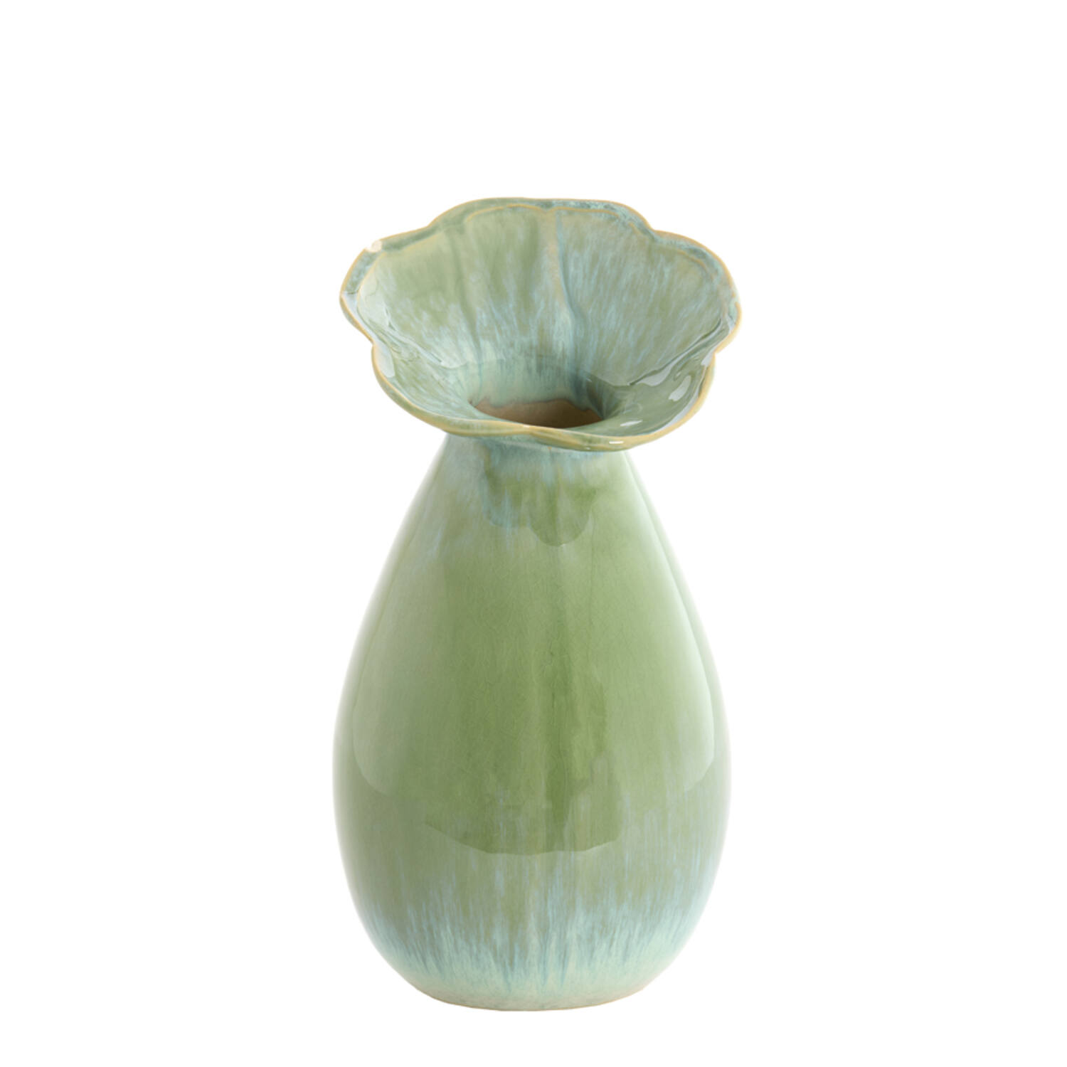 Vase deco Ø15,5x29 cm CULLA ceramics green+light blue - Afbeelding 2
