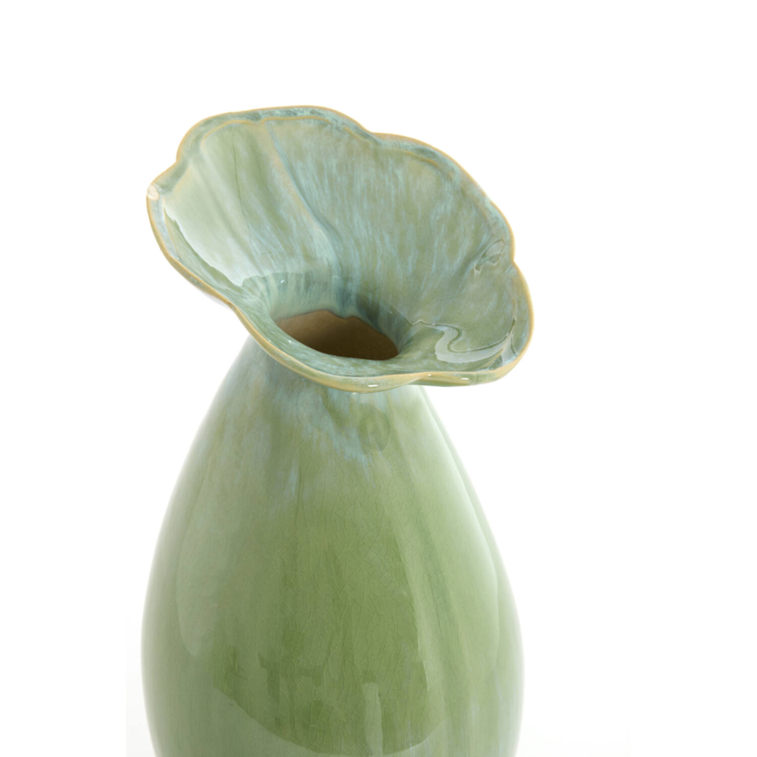 Vase deco Ø15,5x29 cm CULLA ceramics green+light blue - Afbeelding 4