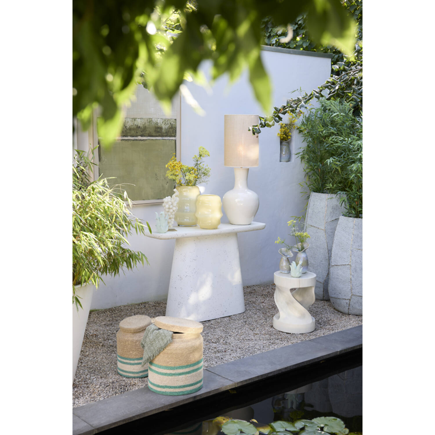 Vase deco Ø15,5x29 cm CULLA ceramics green+light blue - Afbeelding 5