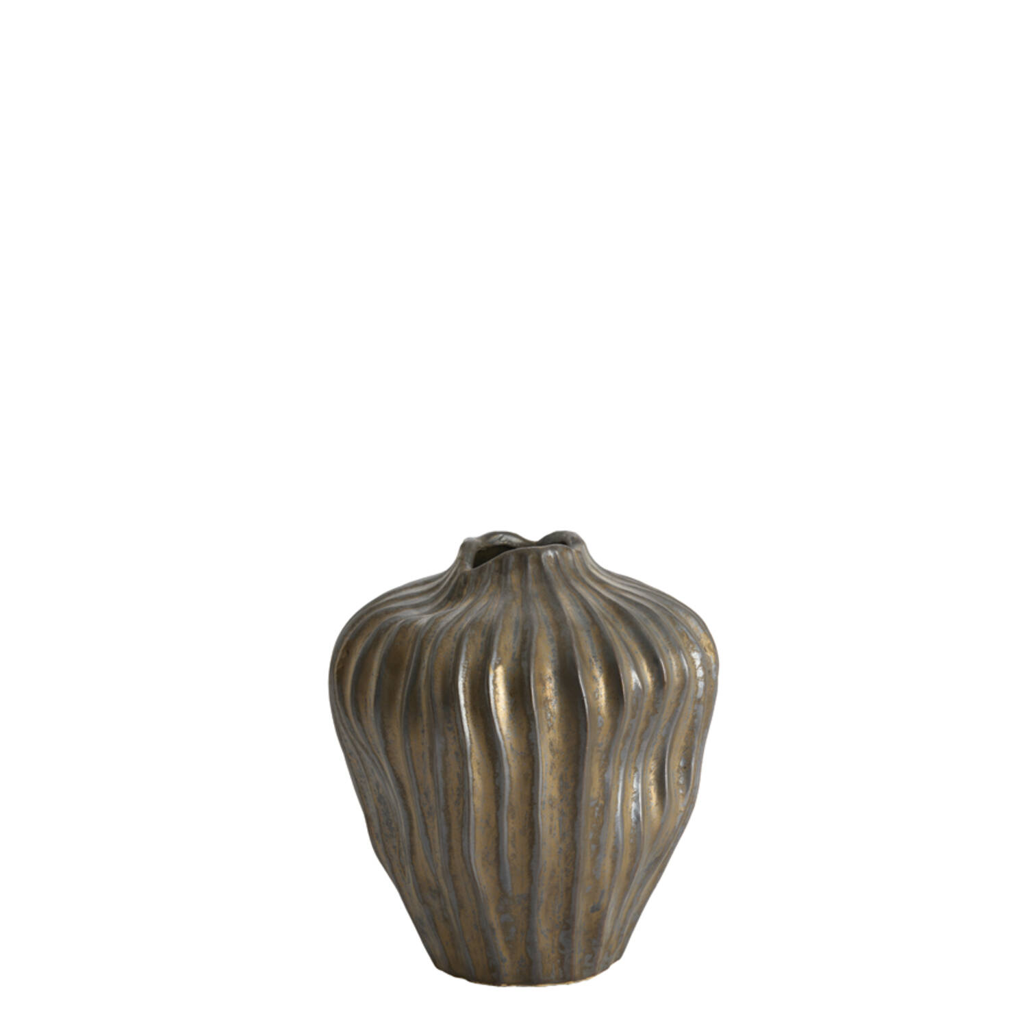Vase deco Ø22x25 cm VECHHIA ceramics antique bronze - Afbeelding 2