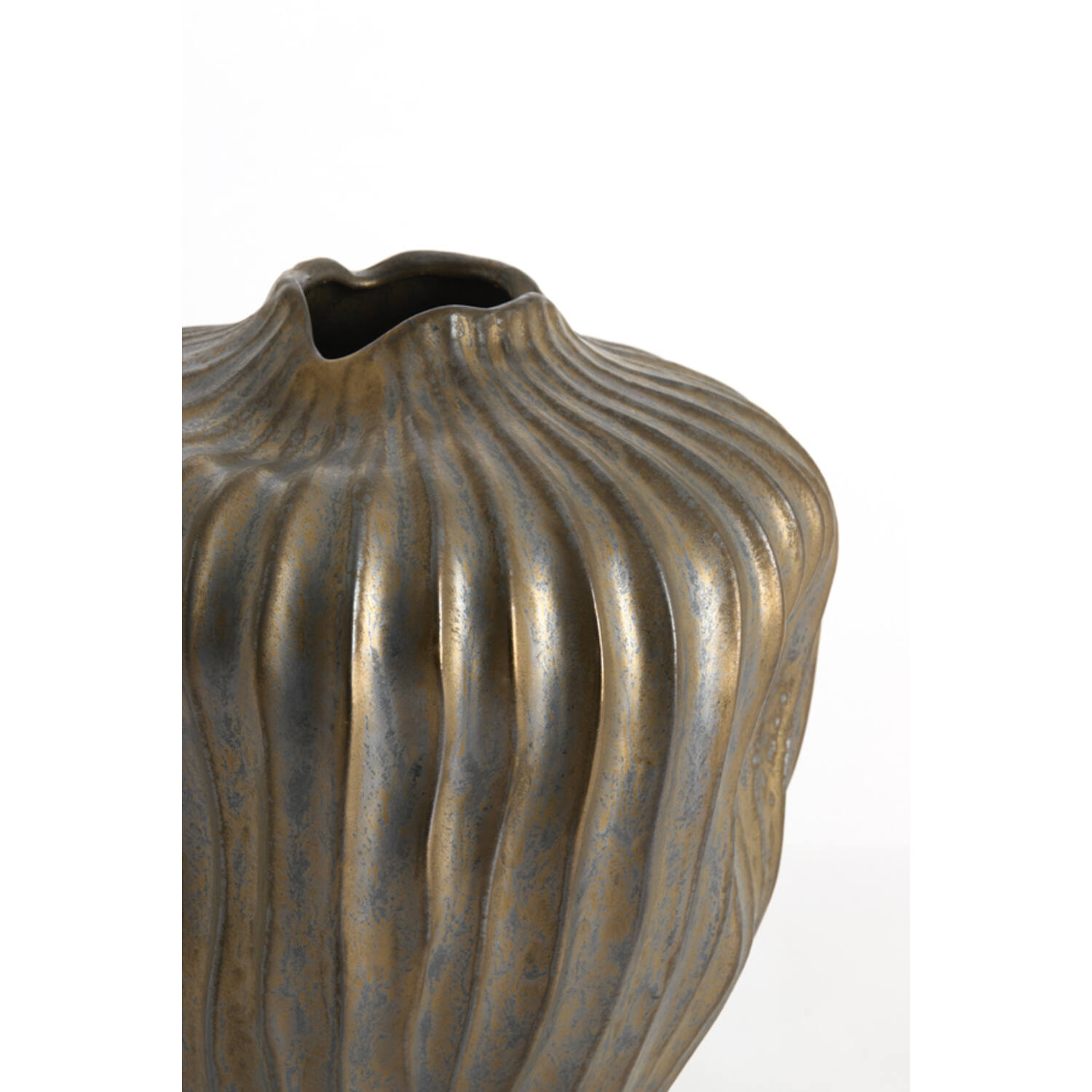 Vase deco Ø22x25 cm VECHHIA ceramics antique bronze - Afbeelding 3