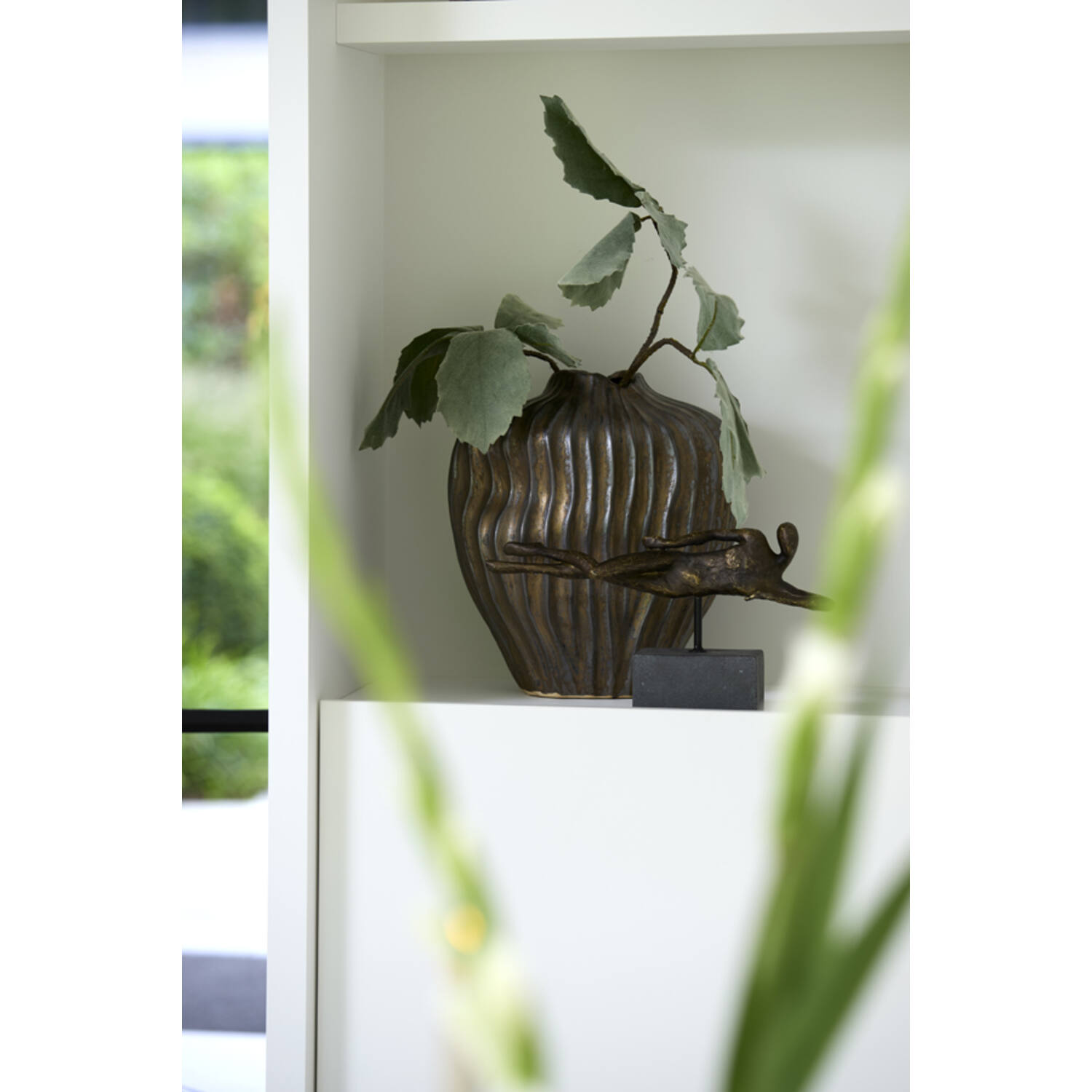 Vase deco 30x19x35 cm VECHHIA ceramics antique bronze - Afbeelding 4