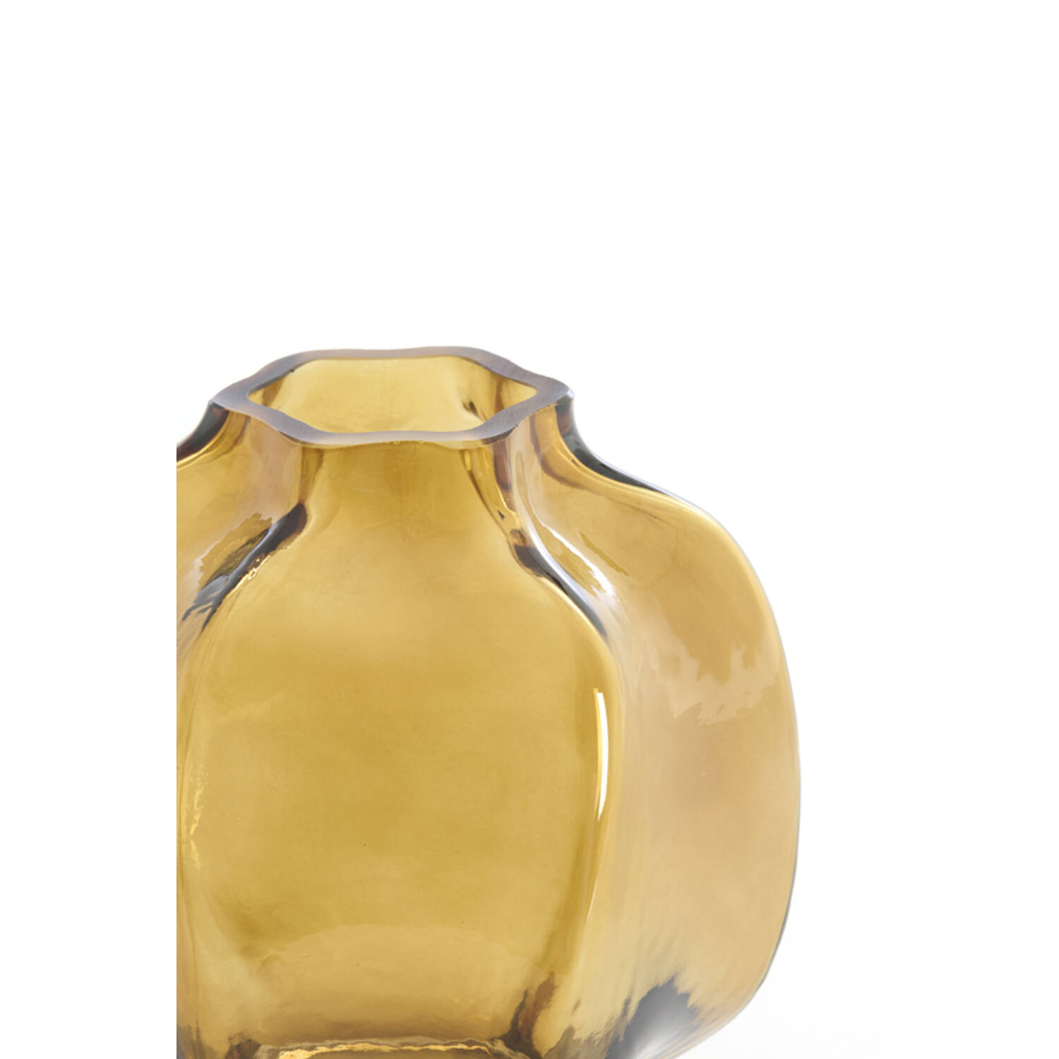Vase Ø18x18 cm FALZES glass clear amber - Afbeelding 2