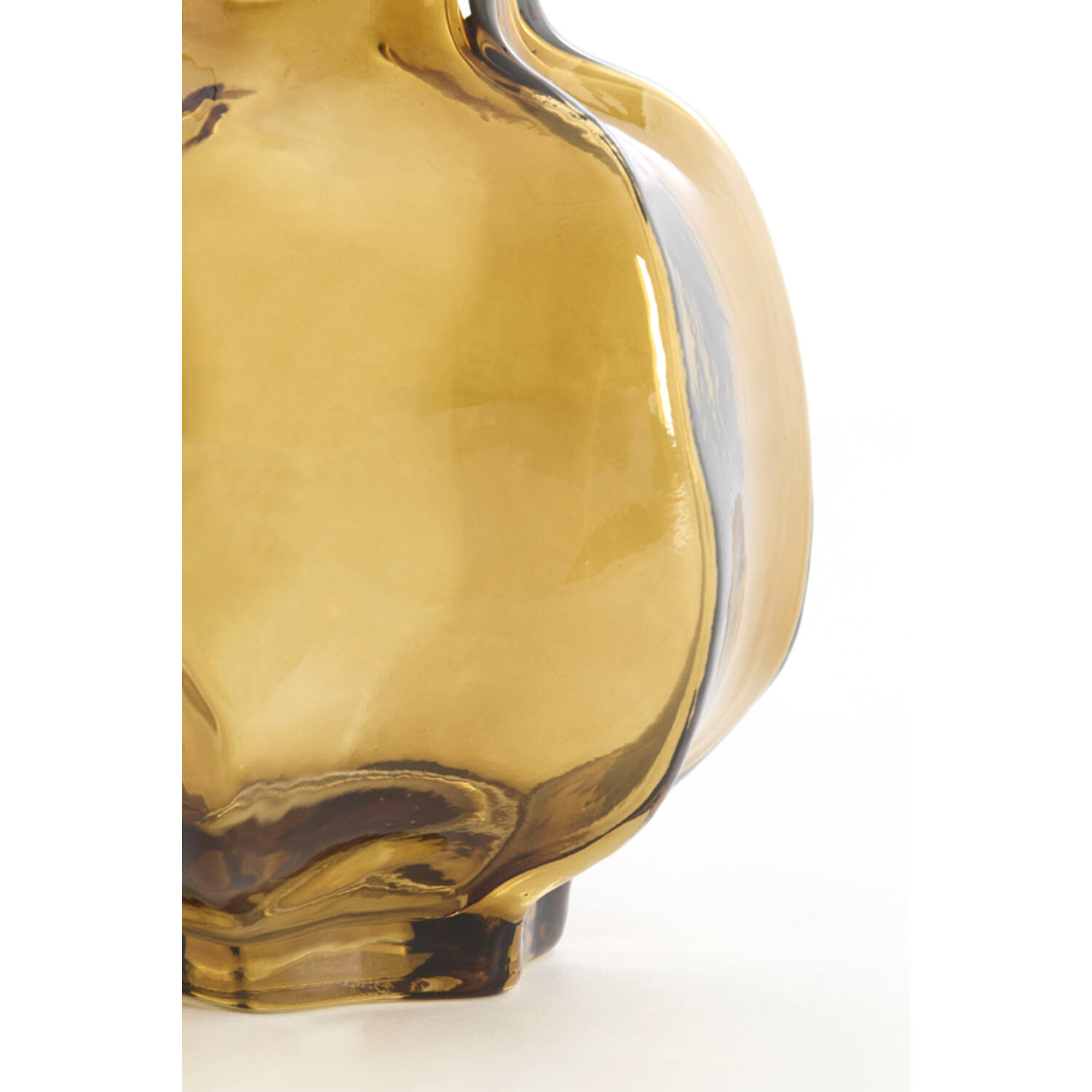 Vase Ø18x18 cm FALZES glass clear amber - Afbeelding 3