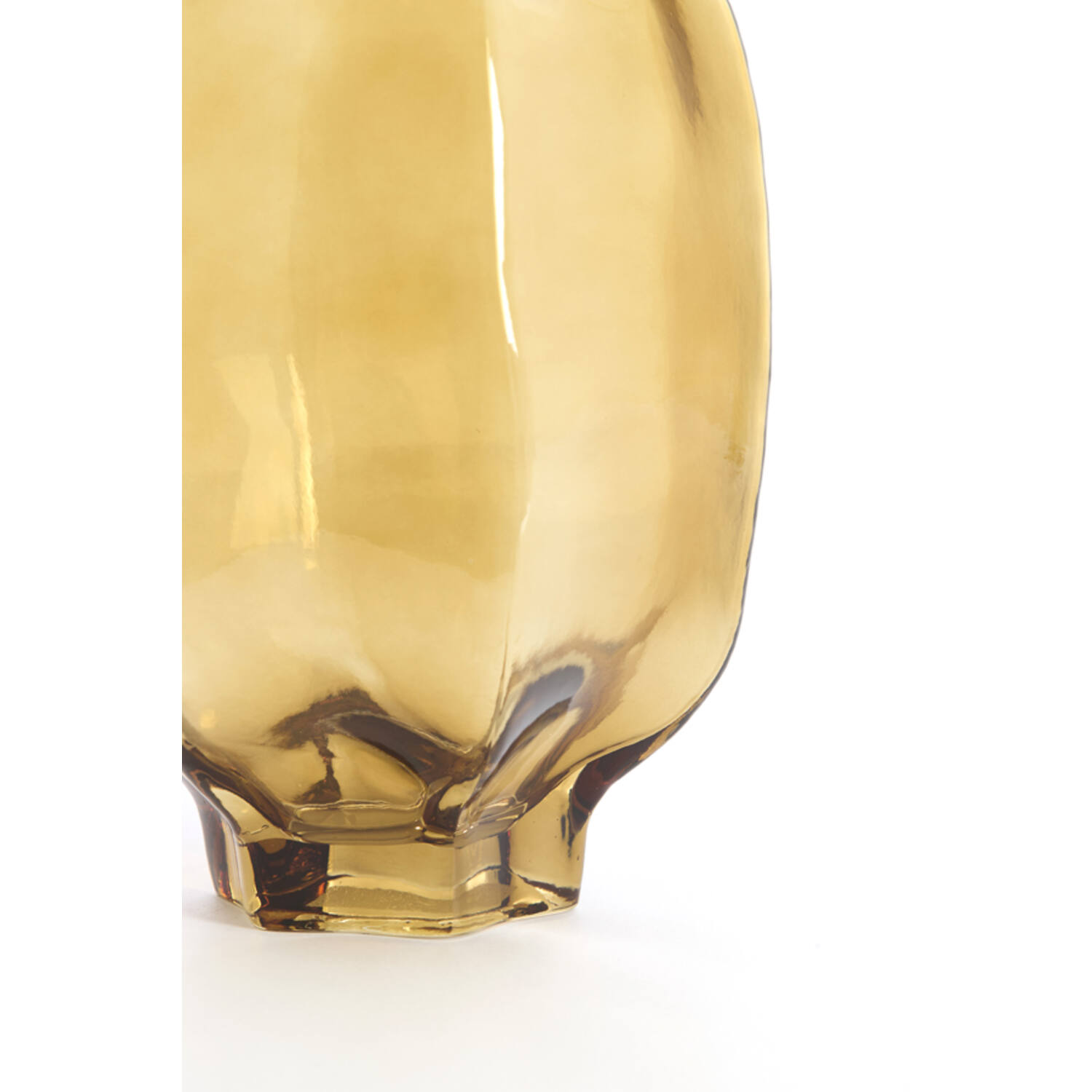 Vase Ø20x30 cm FALZES glass clear amber - Afbeelding 3