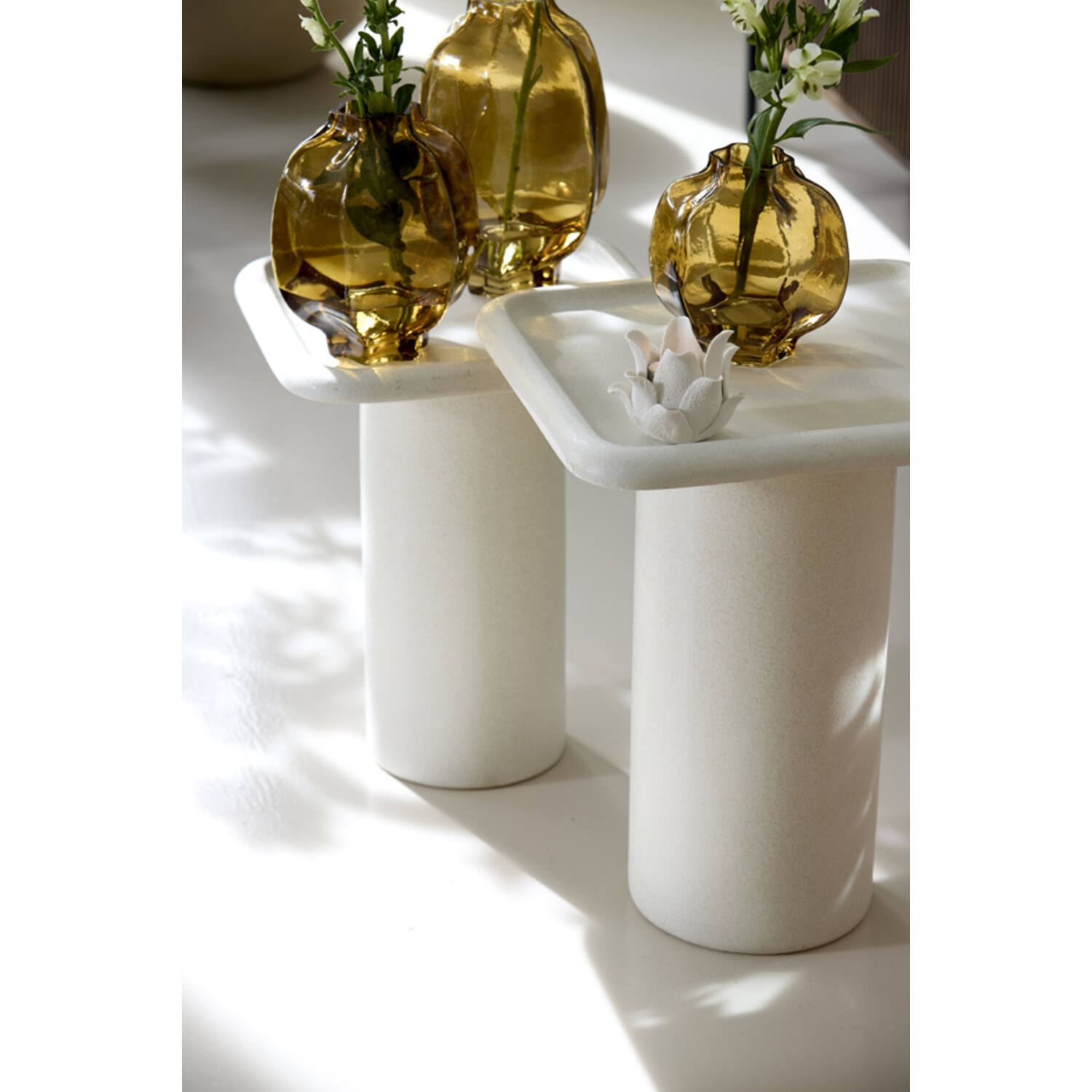 Vase Ø20x30 cm FALZES glass clear amber - Afbeelding 2