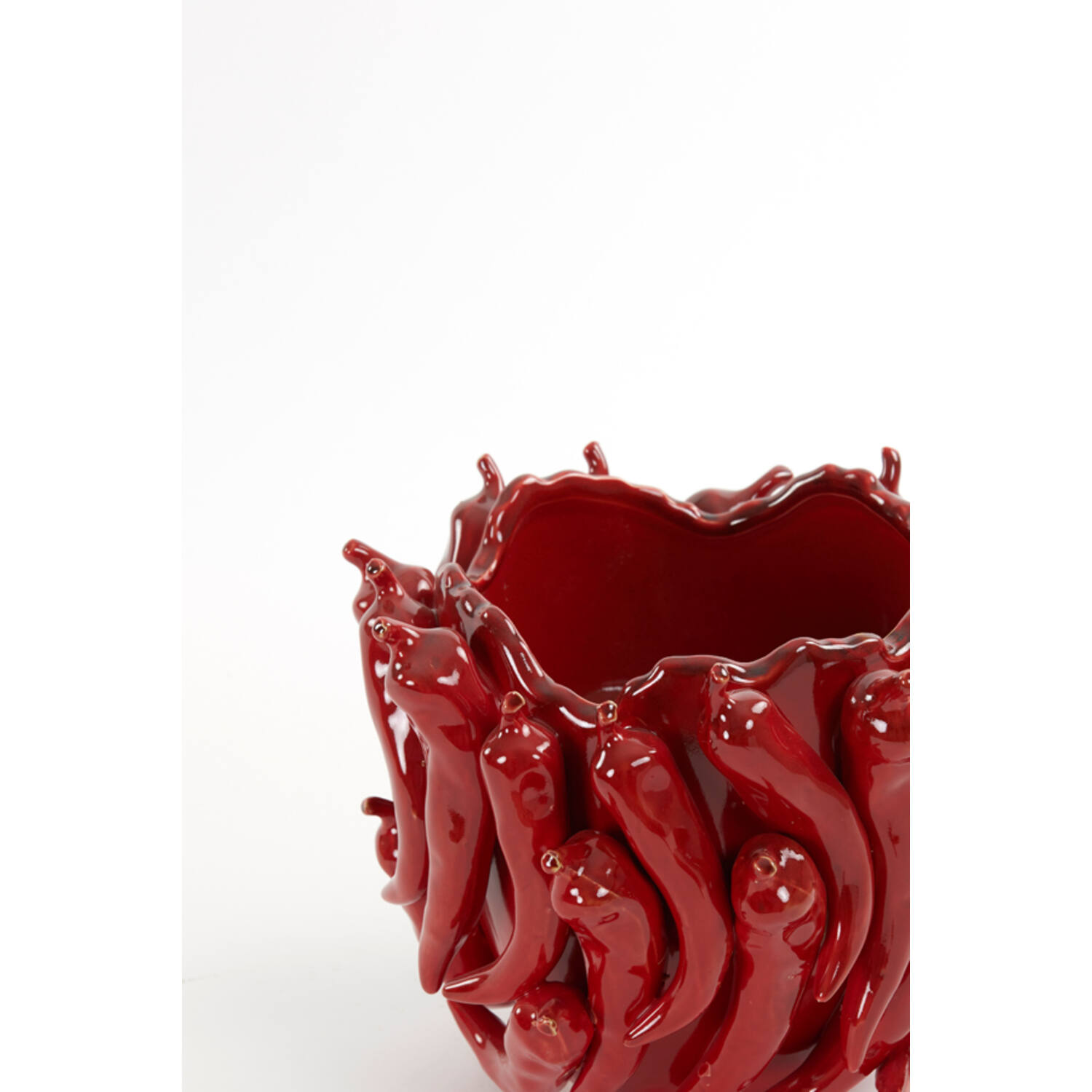 Vaas deco 25,5x24,5x20,5 cm PEPPER keramiek rood - Afbeelding 2