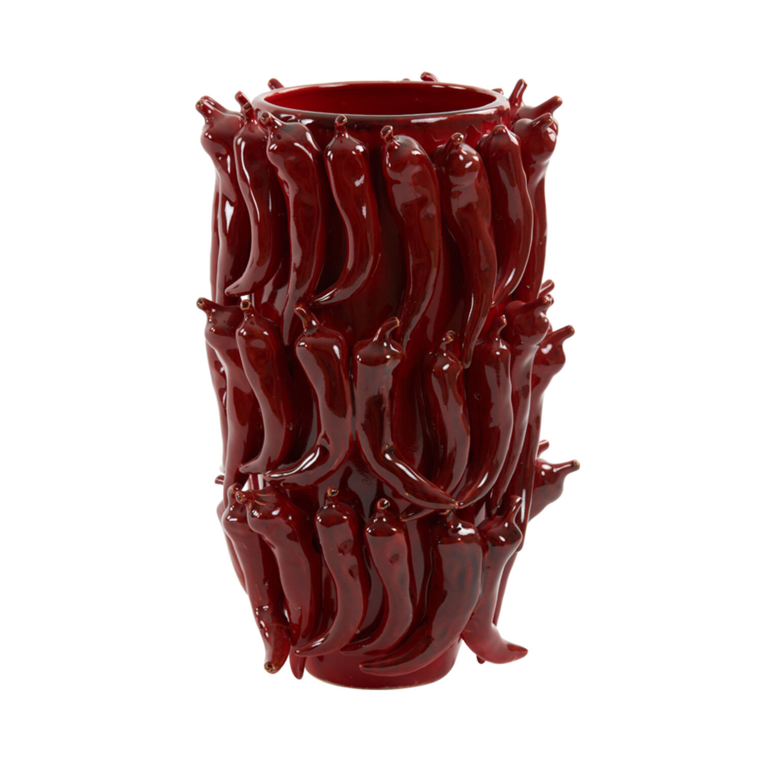 Vaas deco 26,5x25x39 cm PEPPER keramiek rood - Afbeelding 3