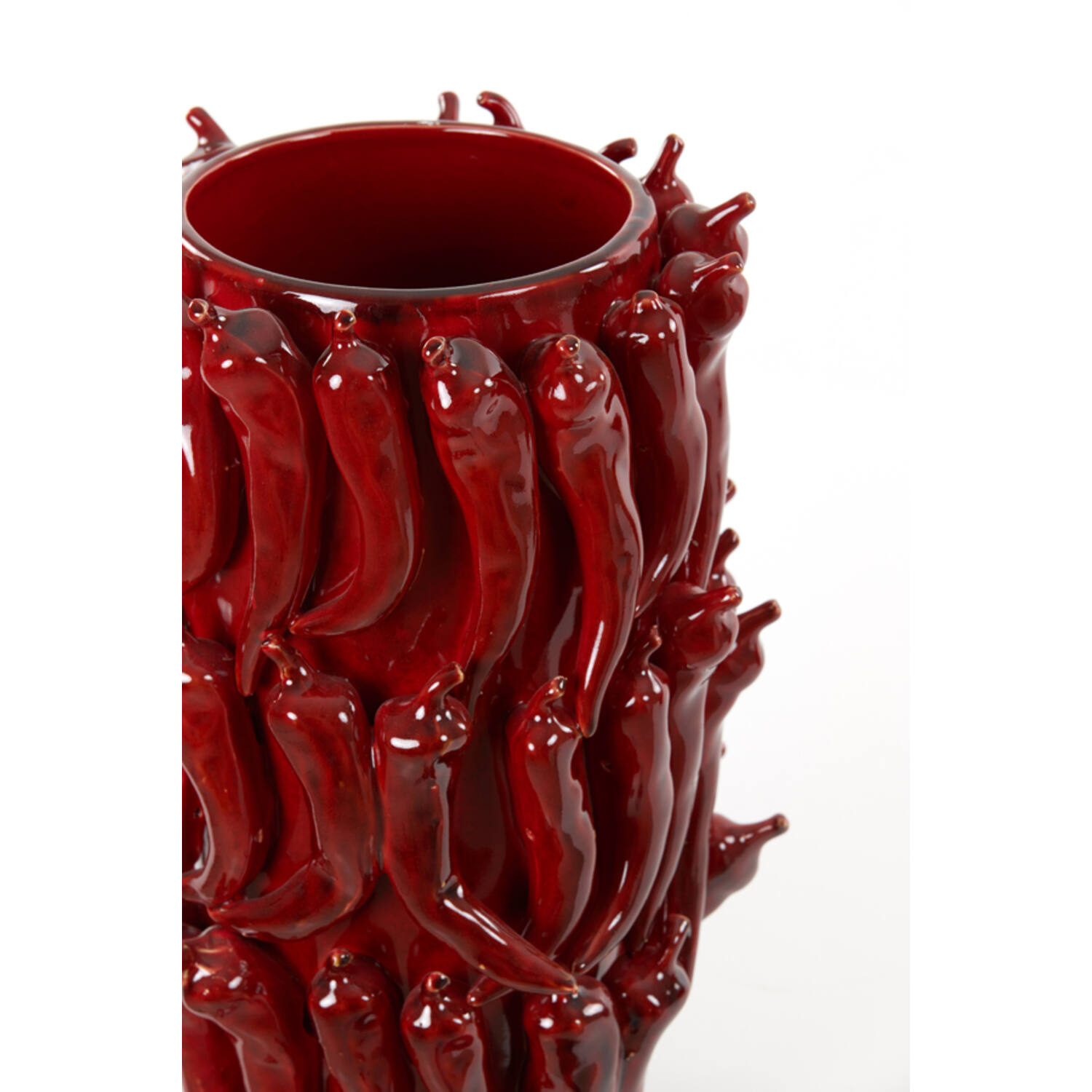 Vaas deco 26,5x25x39 cm PEPPER keramiek rood - Afbeelding 2