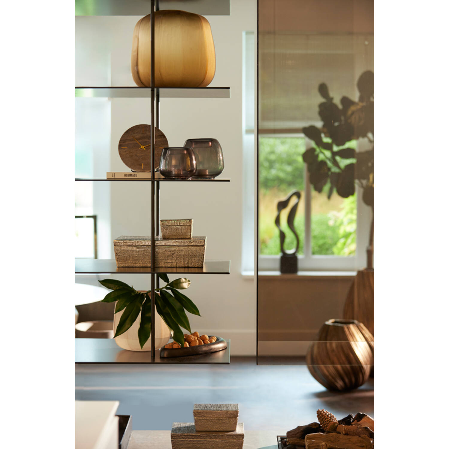 Vaas Ø33x32 cm PACENGO glas donker bruin - Afbeelding 2