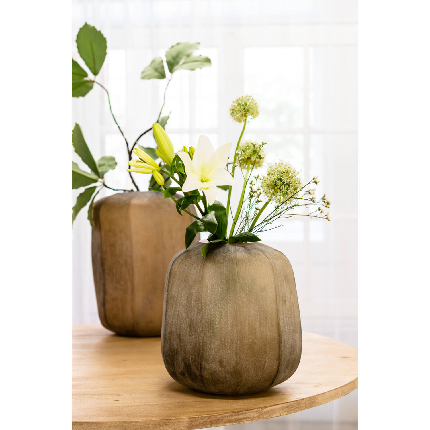 Vaas Ø33x42 cm PACENGO glas donker bruin - Afbeelding 3